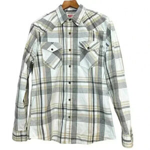 Wrangler Men’s Long Sleeve Button Down Plaid Shirt Size L